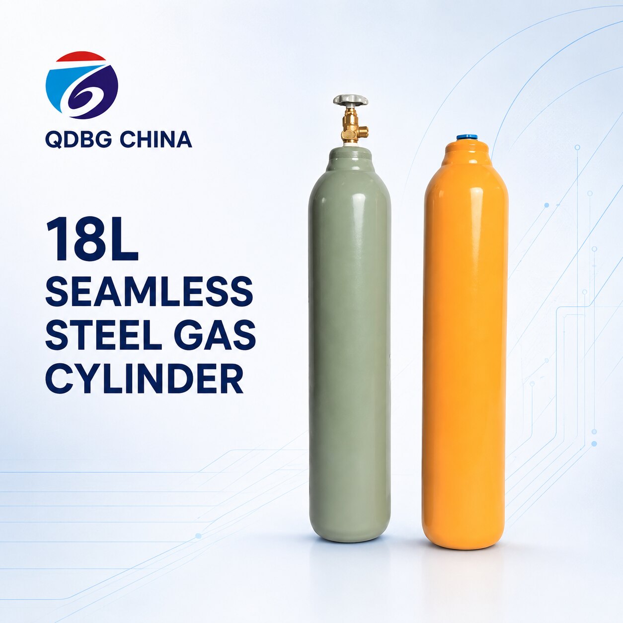 QDBG CHINA 18 litre seamless steel gas cylinders